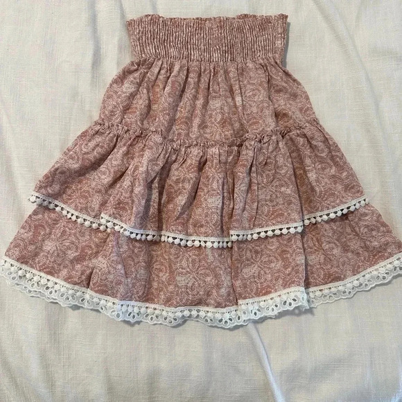 NWT Anthropologie Misa Los Angeles Banu Tiered Skirt in Washed Tile Pink XS - Picture 4 of 7